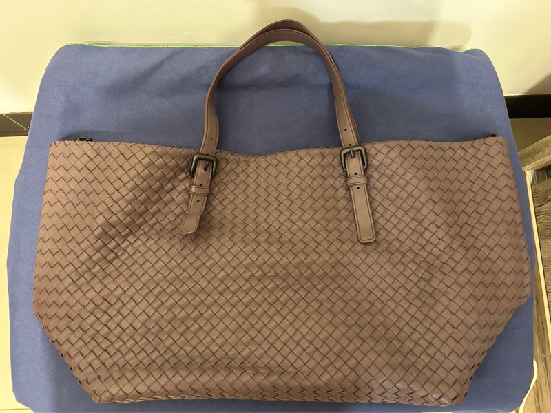 Bottega Veneta ｜BV藕紫色小羊皮編織大托特包-1