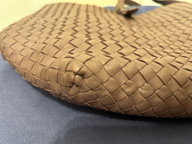 Bottega Veneta ｜BV藕紫色小羊皮編織大托特包-5