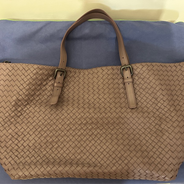 Bottega Veneta ｜BV藕紫色小羊皮編織大托特包-10