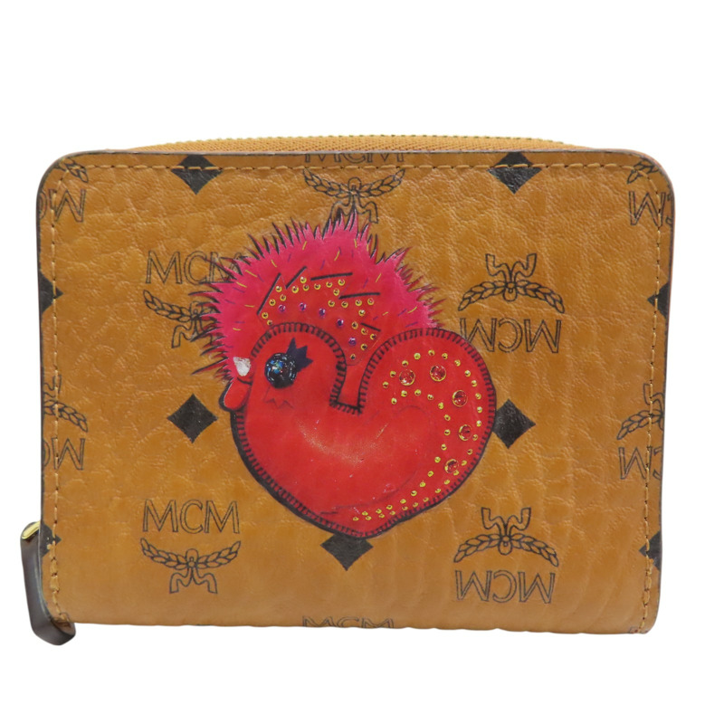 金棕色 牛皮 扣式短夾-0