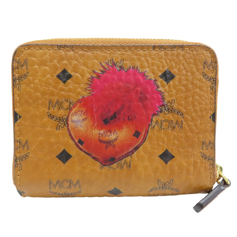 金棕色 牛皮 扣式短夾-1