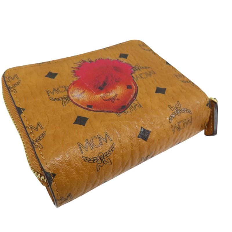 金棕色 牛皮 扣式短夾-2