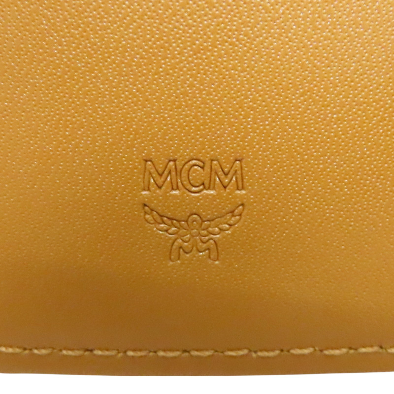 金棕色 牛皮 扣式短夾-7