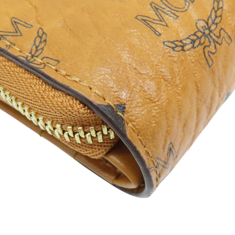 金棕色 牛皮 扣式短夾-8