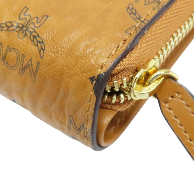 金棕色 牛皮 扣式短夾-9