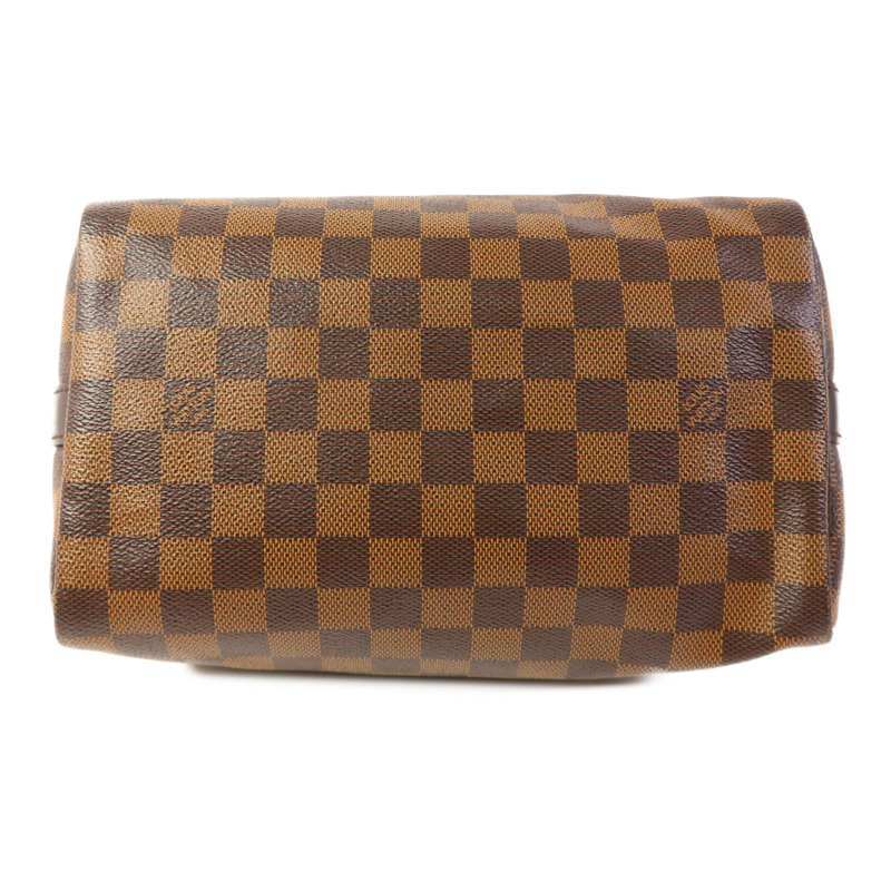 LOUIS VUITTON Damier Ebene Speedy Bandouliere 25金扣手挽袋-3