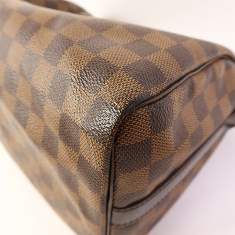 LOUIS VUITTON Damier Ebene Speedy Bandouliere 25金扣手挽袋-11