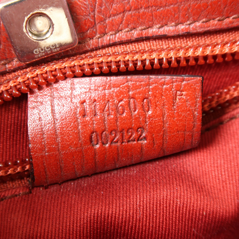 GUCCI 塗層帆布Hand Bag銀扣手挽袋-6
