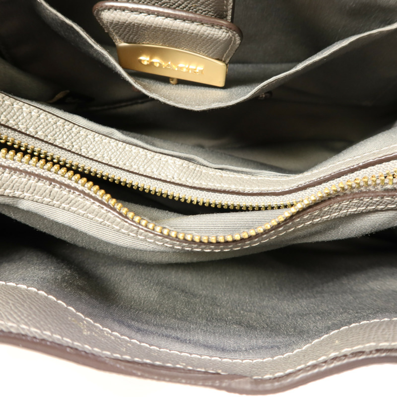 COACH 牛皮皮革Shoulder Bag金扣肩背袋-4