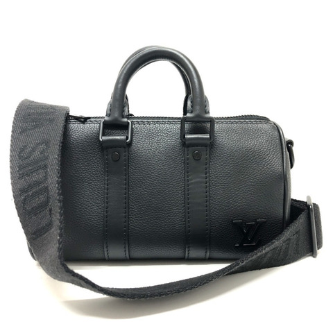 LOUIS VUITTON M80950 Aerogram Keepall XS 兩用單肩包/迷你波士頓包，採用 Taurillon 皮革，黑色