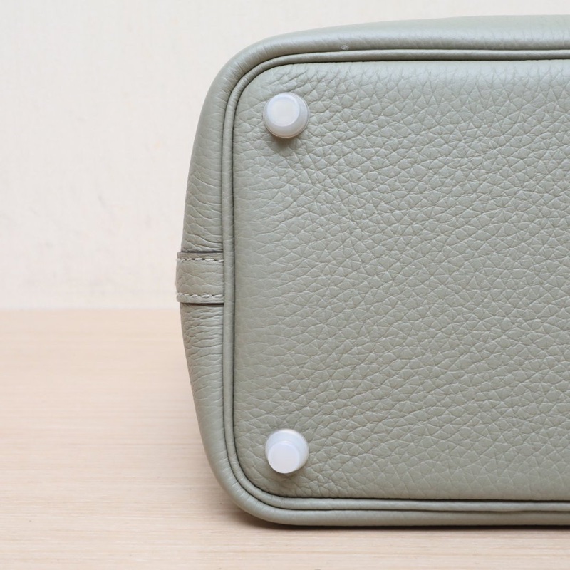 Picotin 18菜籃子 Q1鼠尾草綠 TC皮 B刻 金釦-2