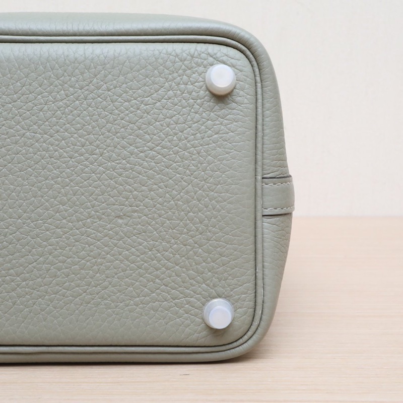 Picotin 18菜籃子 Q1鼠尾草綠 TC皮 B刻 金釦-3