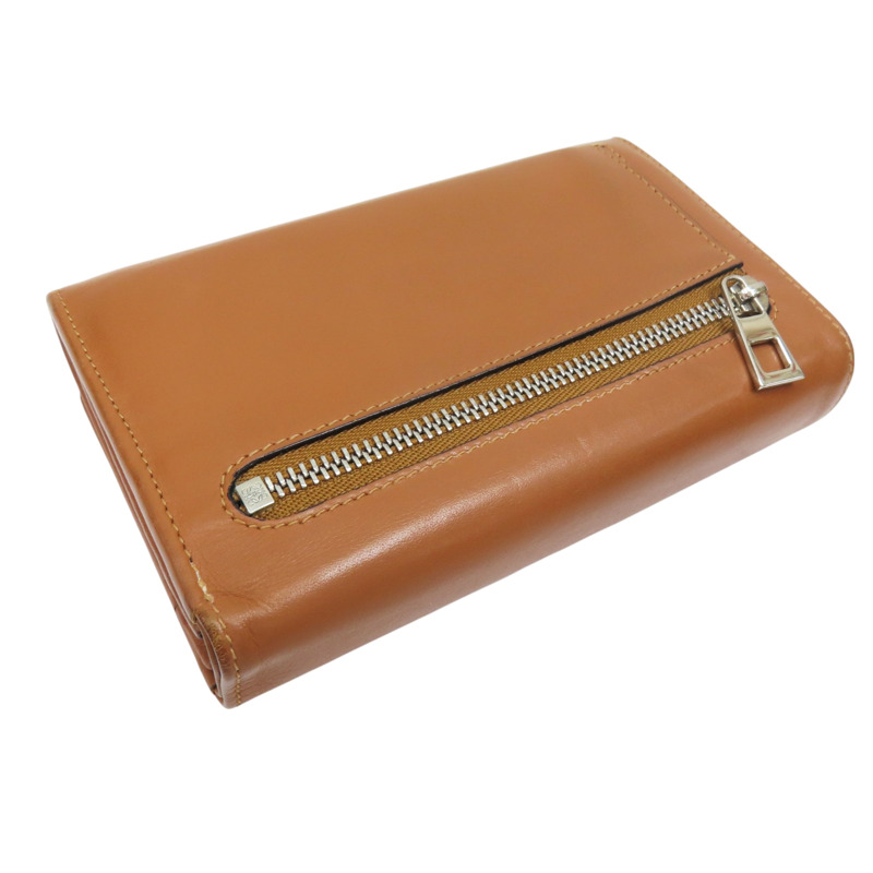 棕色 牛皮 扣式中夾-3