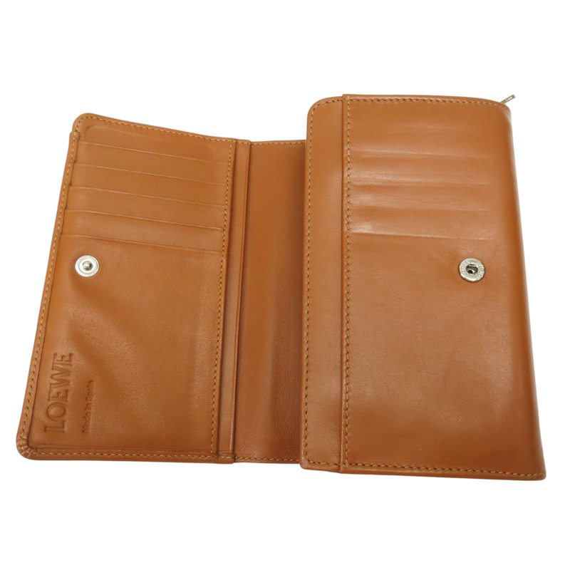 棕色 牛皮 扣式中夾-4