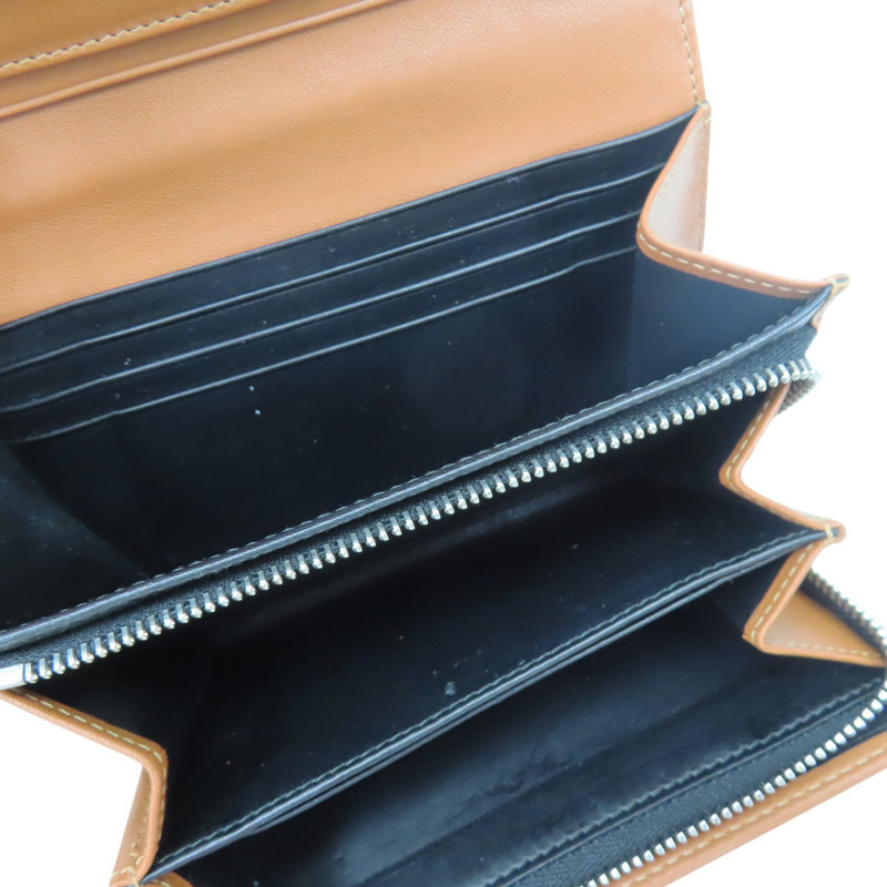 棕色 牛皮 扣式中夾-5