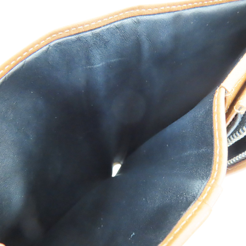 棕色 牛皮 扣式中夾-6