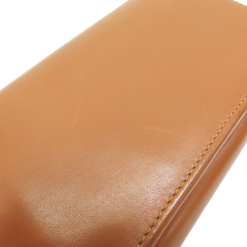 棕色 牛皮 扣式中夾-13