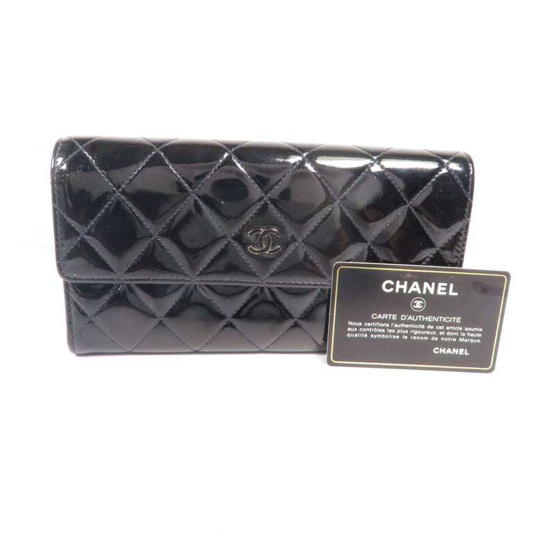 CHANEL 漆皮皮革Long Wallet長錢包-9