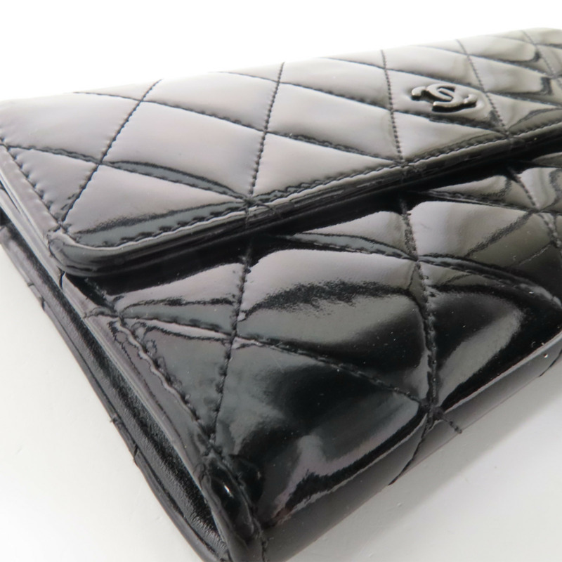 CHANEL 漆皮皮革Long Wallet長錢包-11