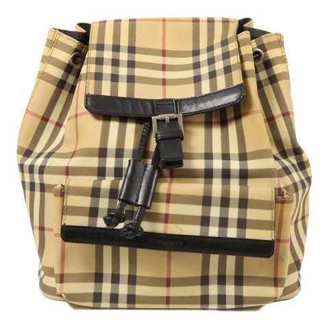 BURBERRY 塗層帆布Backpack銀扣背包