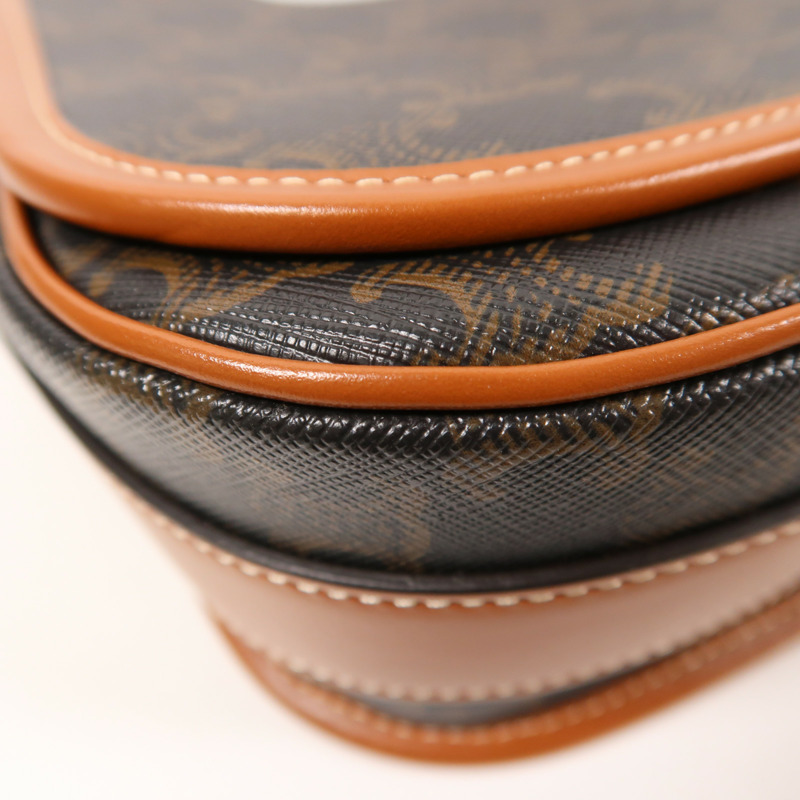 CELINE 塗層帆布Messenger Folce金扣肩背袋-11