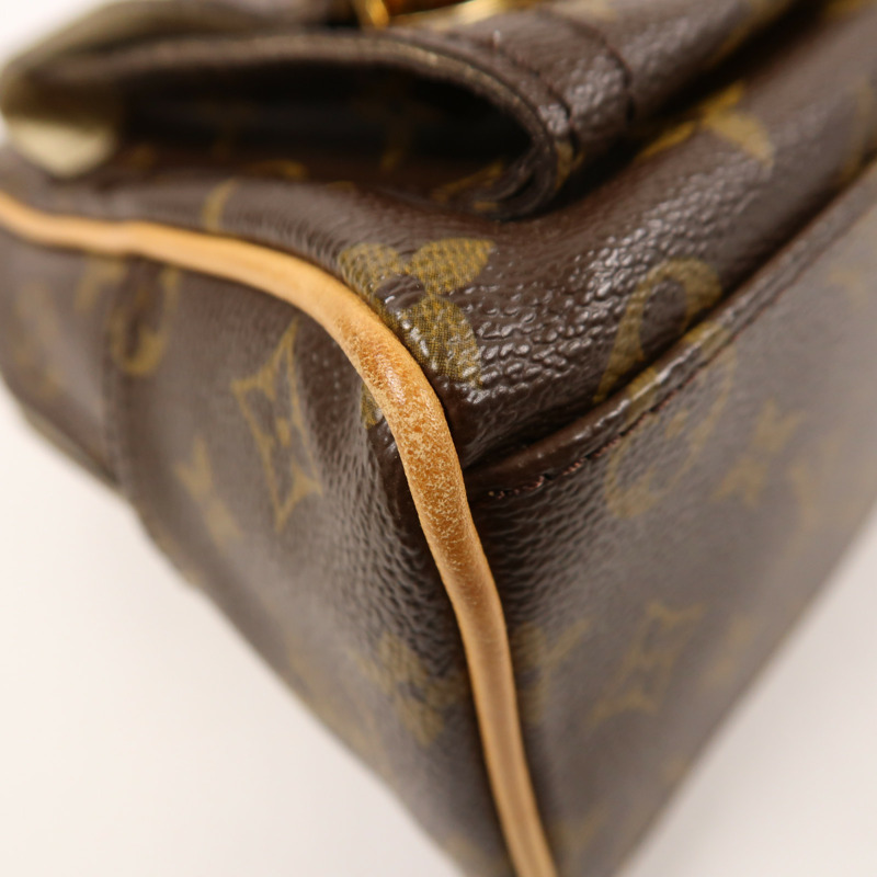 LOUIS VUITTON Monogram Manhattan PM手挽袋棕色-9