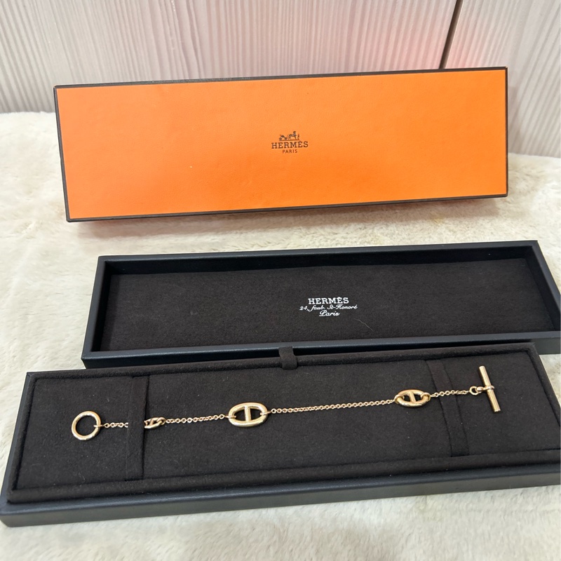 愛馬仕Hermès Farandole豬鼻子手鍊 18k 玫瑰金 經典豬鼻子🐽-0