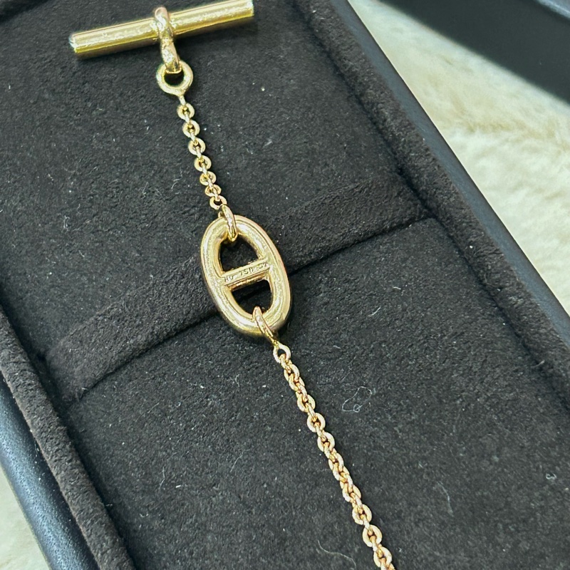 愛馬仕Hermès Farandole豬鼻子手鍊 18k 玫瑰金 經典豬鼻子🐽-2