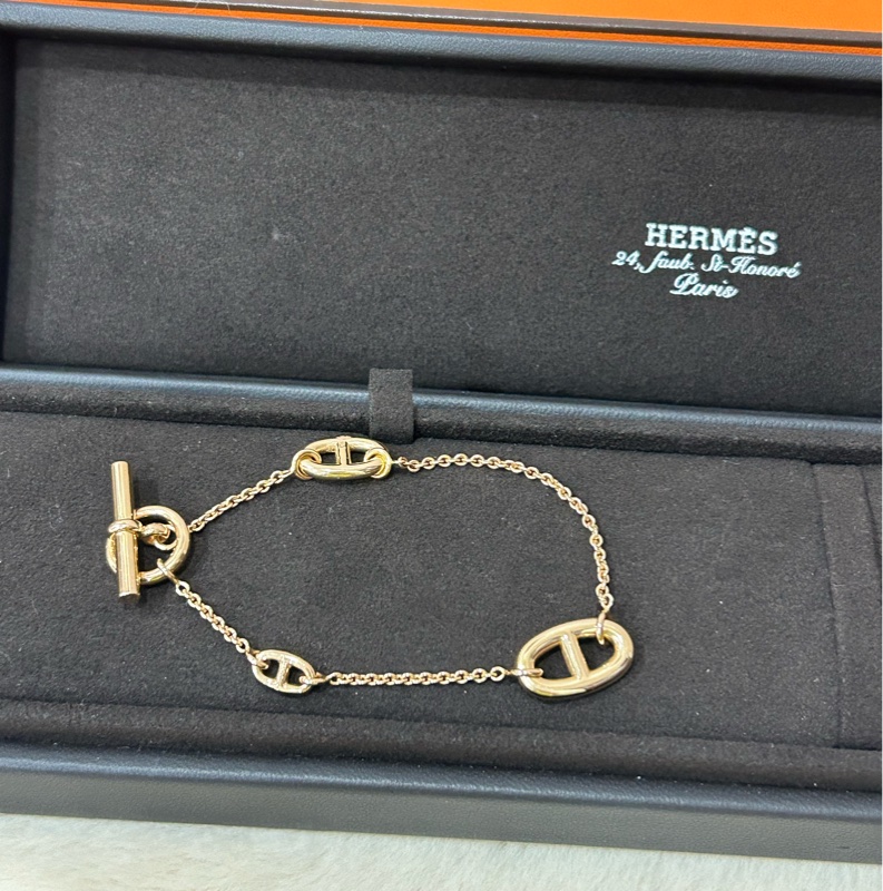 愛馬仕Hermès Farandole豬鼻子手鍊 18k 玫瑰金 經典豬鼻子🐽-3