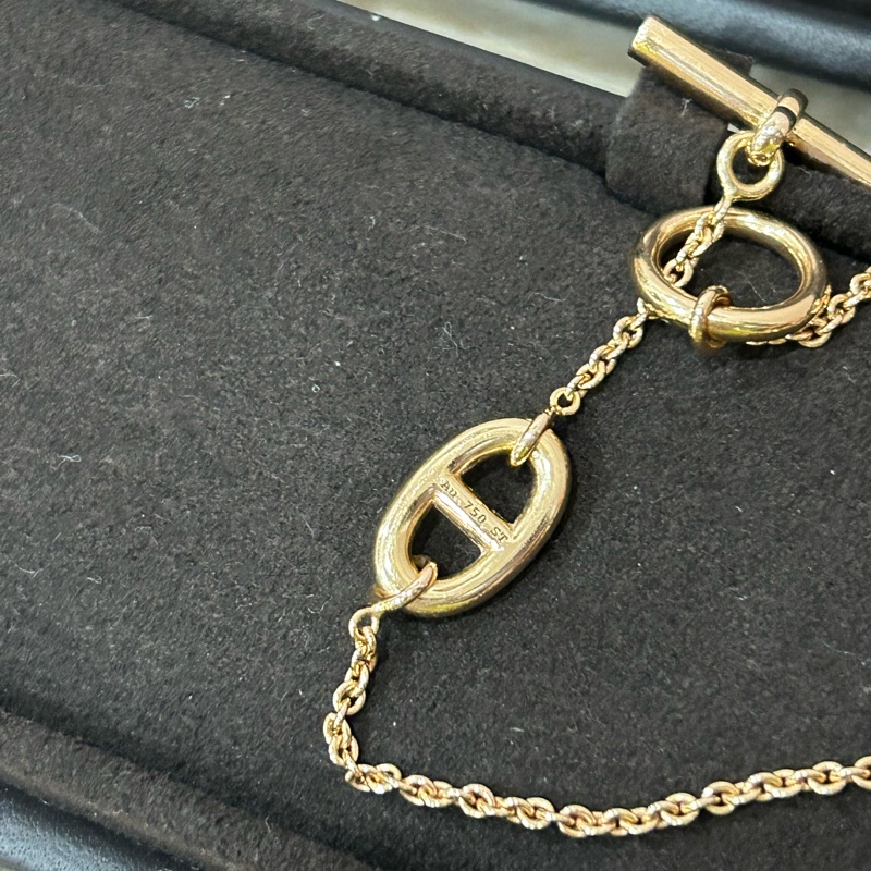 愛馬仕Hermès Farandole豬鼻子手鍊 18k 玫瑰金 經典豬鼻子🐽-4