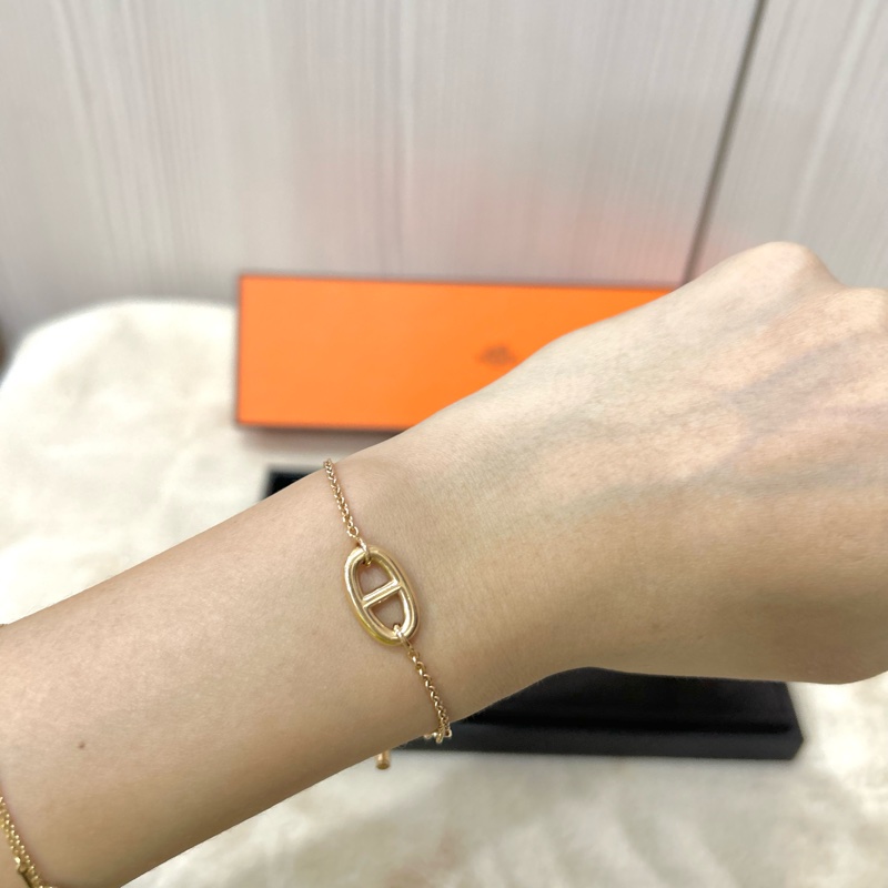 愛馬仕Hermès Farandole豬鼻子手鍊 18k 玫瑰金 經典豬鼻子🐽-5