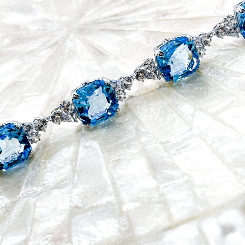 施華洛世奇Swarovski|海藍寶石光芒手鍊(絕版款)-5