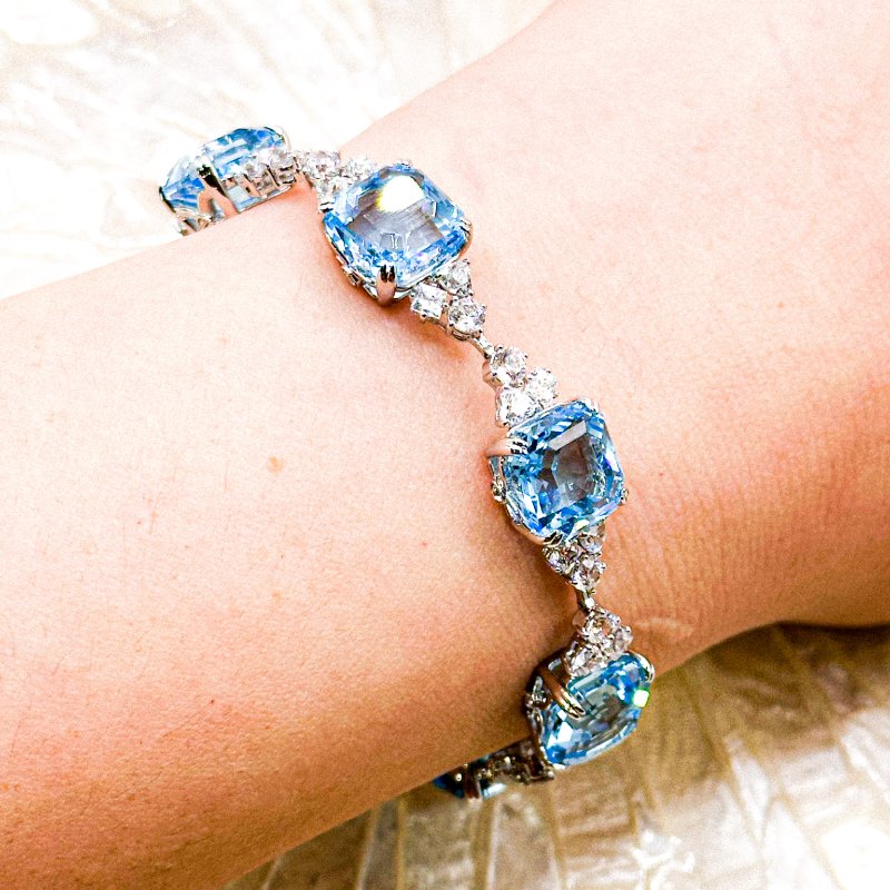 施華洛世奇Swarovski|海藍寶石光芒手鍊(絕版款)-6