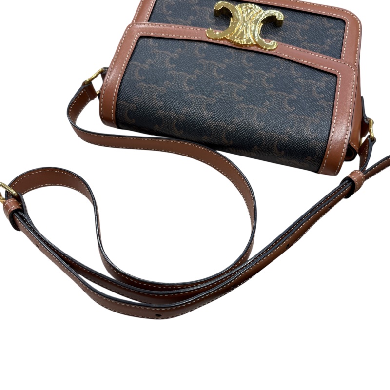 CELINE 賽琳 TEEN TRIOMPHE BAG 肩背包 帆布 老花 金釦-8