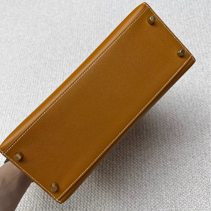 愛馬仕/Hermes Kelly28 1H太妃金金扣epsom A刻 全套原膜保存品-6