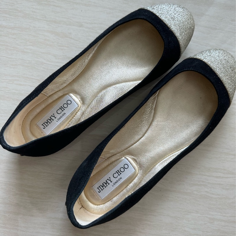 Jimmy Choo 黑金平底鞋38.5號 少用-0