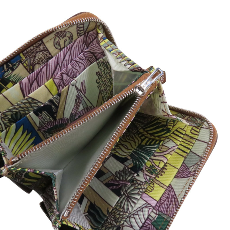 HERMES Evercolor皮革Silk In Compact Wallet銀扣拉鏈短錢包-4