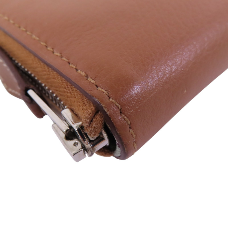 HERMES Evercolor皮革Silk In Compact Wallet銀扣拉鏈短錢包-11