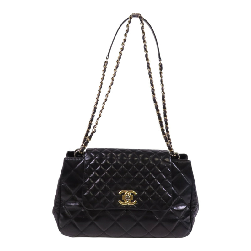 CHANEL 牛皮皮革Chain Shoulder Bag金扣鏈帶肩背袋-0