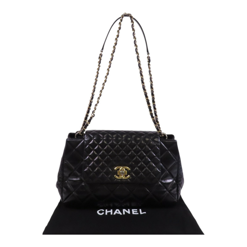 CHANEL 牛皮皮革Chain Shoulder Bag金扣鏈帶肩背袋-9