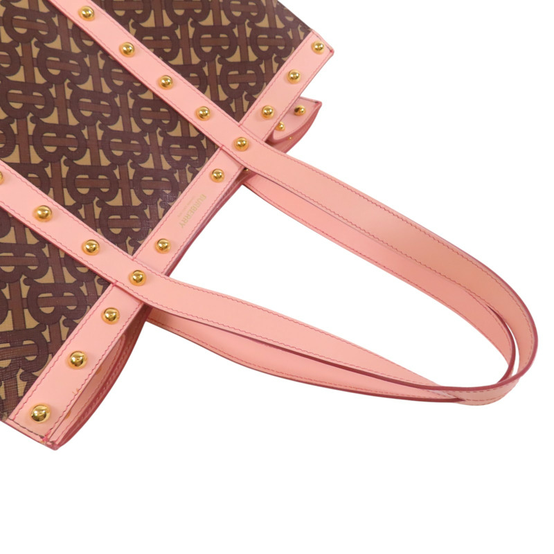 BURBERRY 塗層帆布Tote Bag金扣肩背袋-8