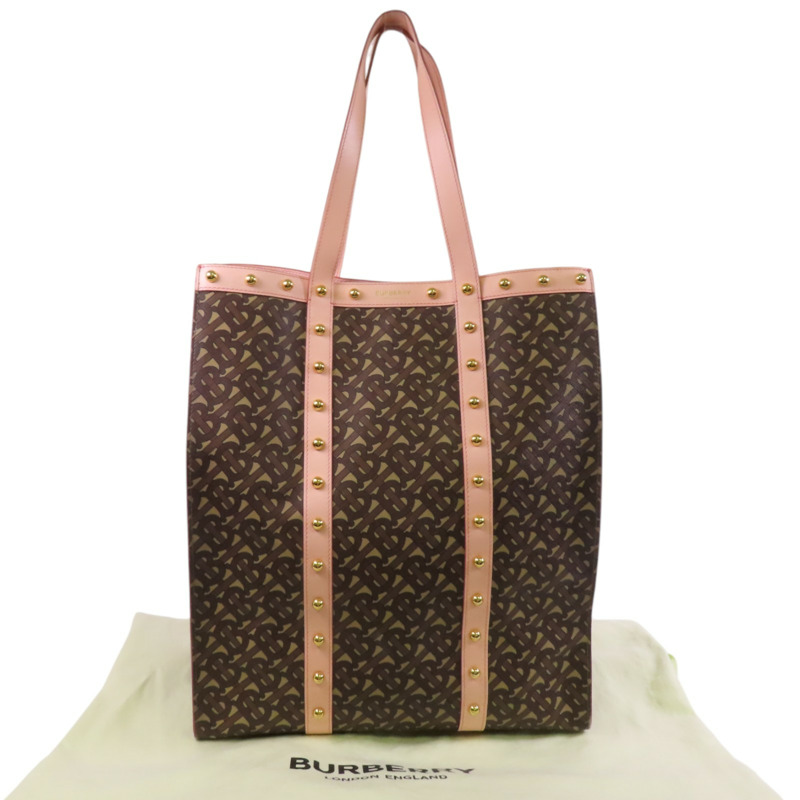 BURBERRY 塗層帆布Tote Bag金扣肩背袋-10
