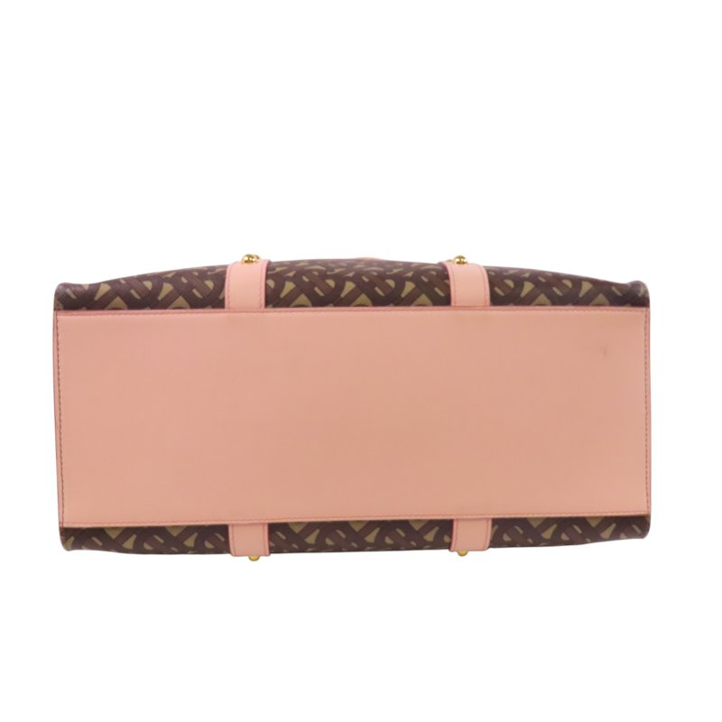 BURBERRY 塗層帆布Tote Bag金扣肩背袋-3