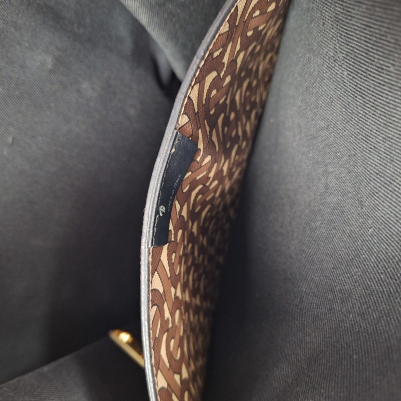 BURBERRY 塗層帆布Tote Bag金扣肩背袋-22