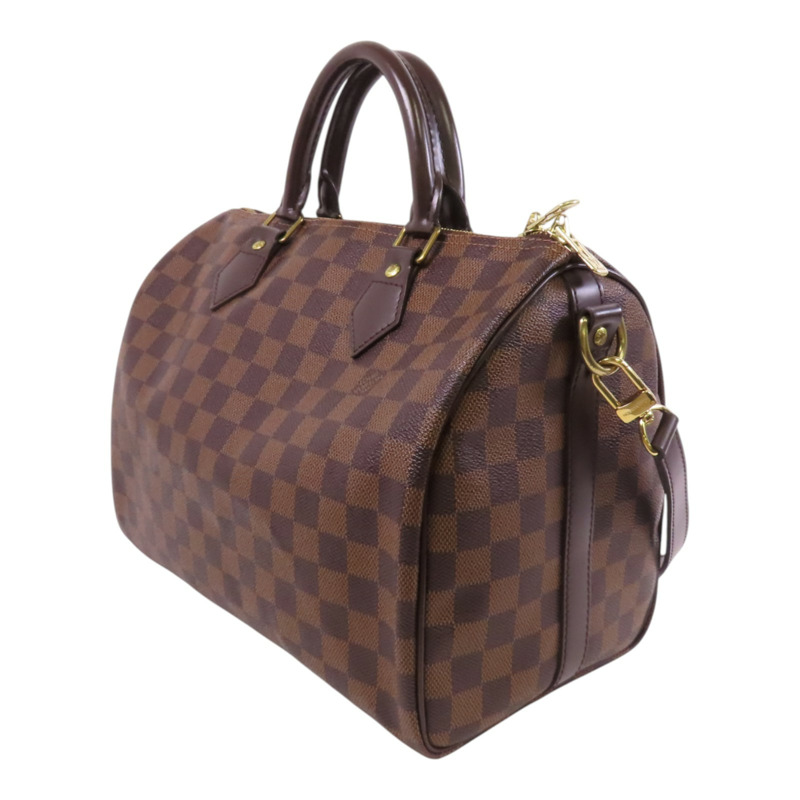 LOUIS VUITTON Damier Ebene Speedy 30金扣手挽肩背兩用袋-2