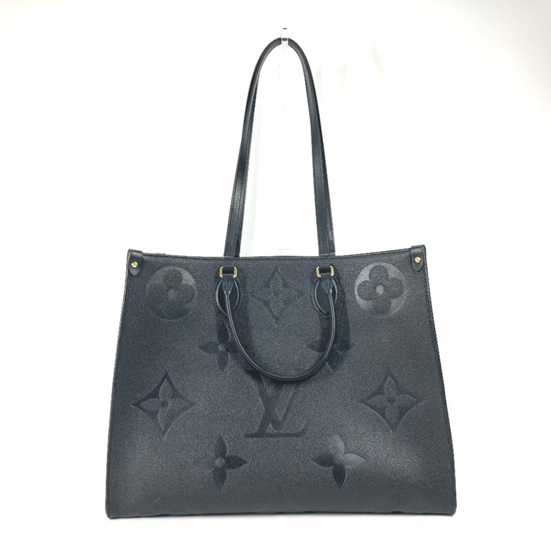 LOUIS VUITTON M44925 Monogram Empreinte On the Go GM 兩用皮革肩背包/托特包，黑色-1