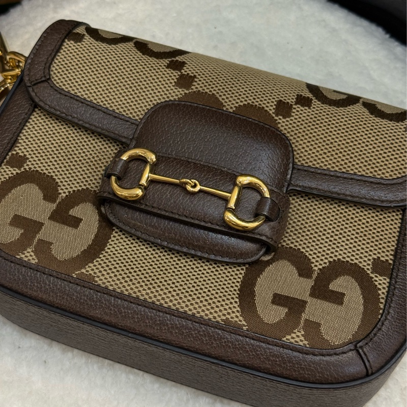 GUCCI Horsebit 1955馬銜釦小款翻蓋包/斜背包-4