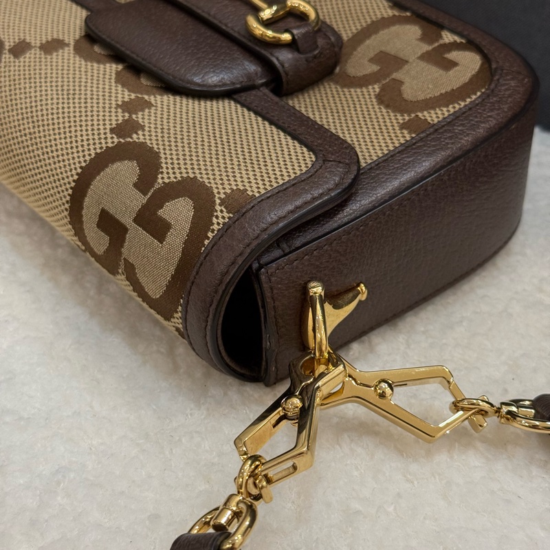 GUCCI Horsebit 1955馬銜釦小款翻蓋包/斜背包-13