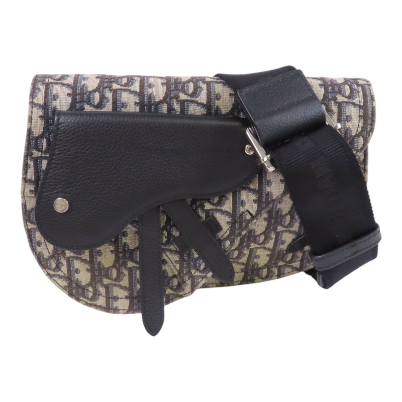 Dior Oblique帆布Saddle Messenger銀扣肩背袋-0