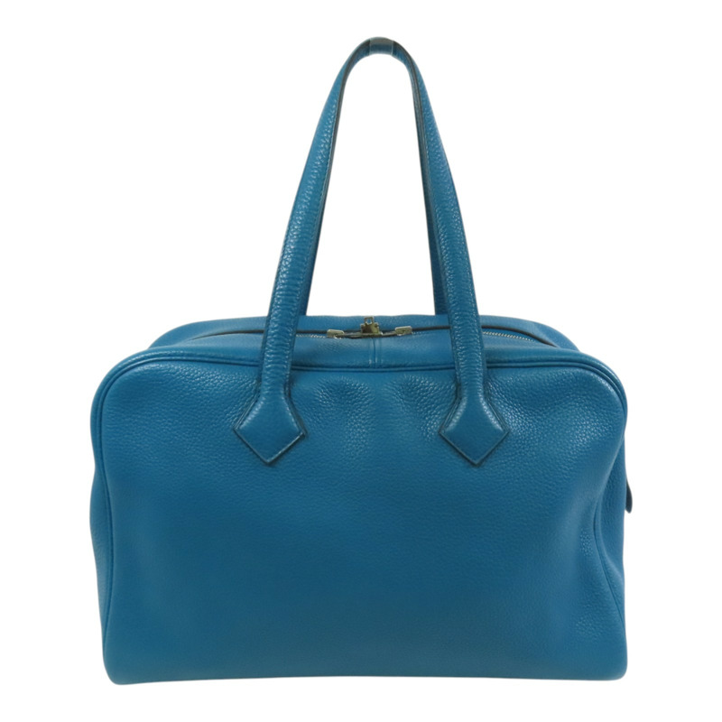 HERMES Clemence皮革Victoria銀扣手挽袋-1